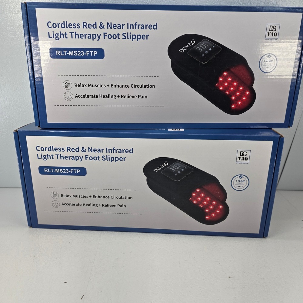 Pair of DGYAO Cordless Red Near Infrared Light Therapy Foot Slipper RLTMS23FTP‎